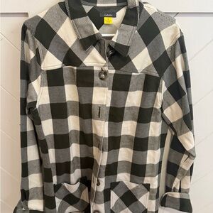 Cabela's Green and White Checkered Shirt